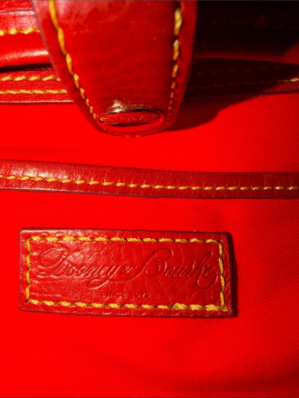 Dooney & Bourke Red Leather Pocket Tote